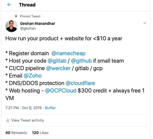 Most popular tweet of 2019