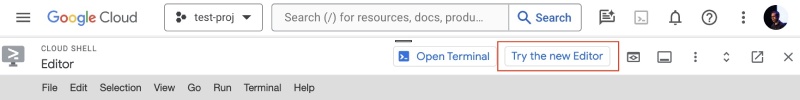 Use the new Google Cloud Shell Editor - not the legacy one