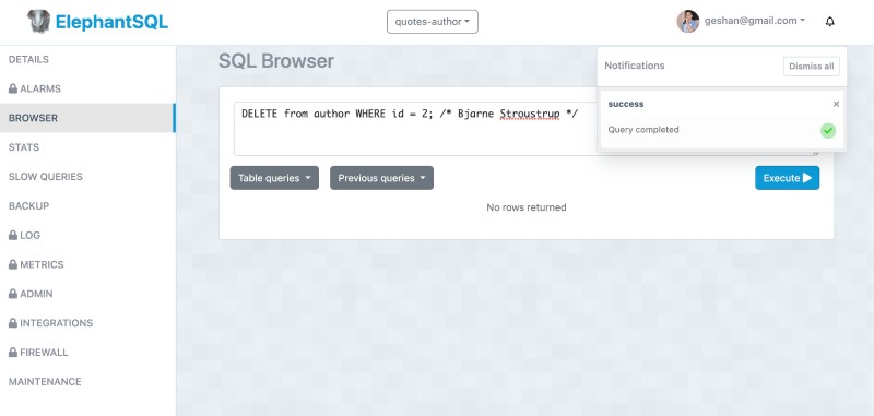 Delete author with id 2