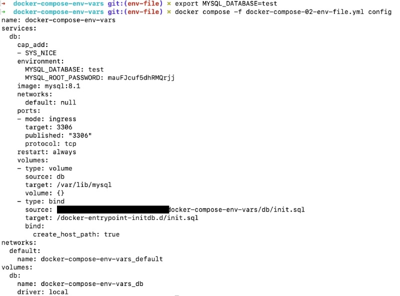 Docker compose environment variable substituted from shell