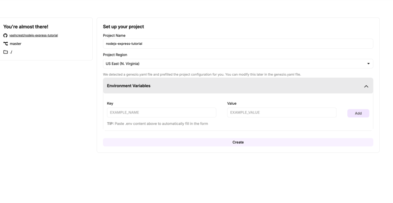 Create repo in genezio