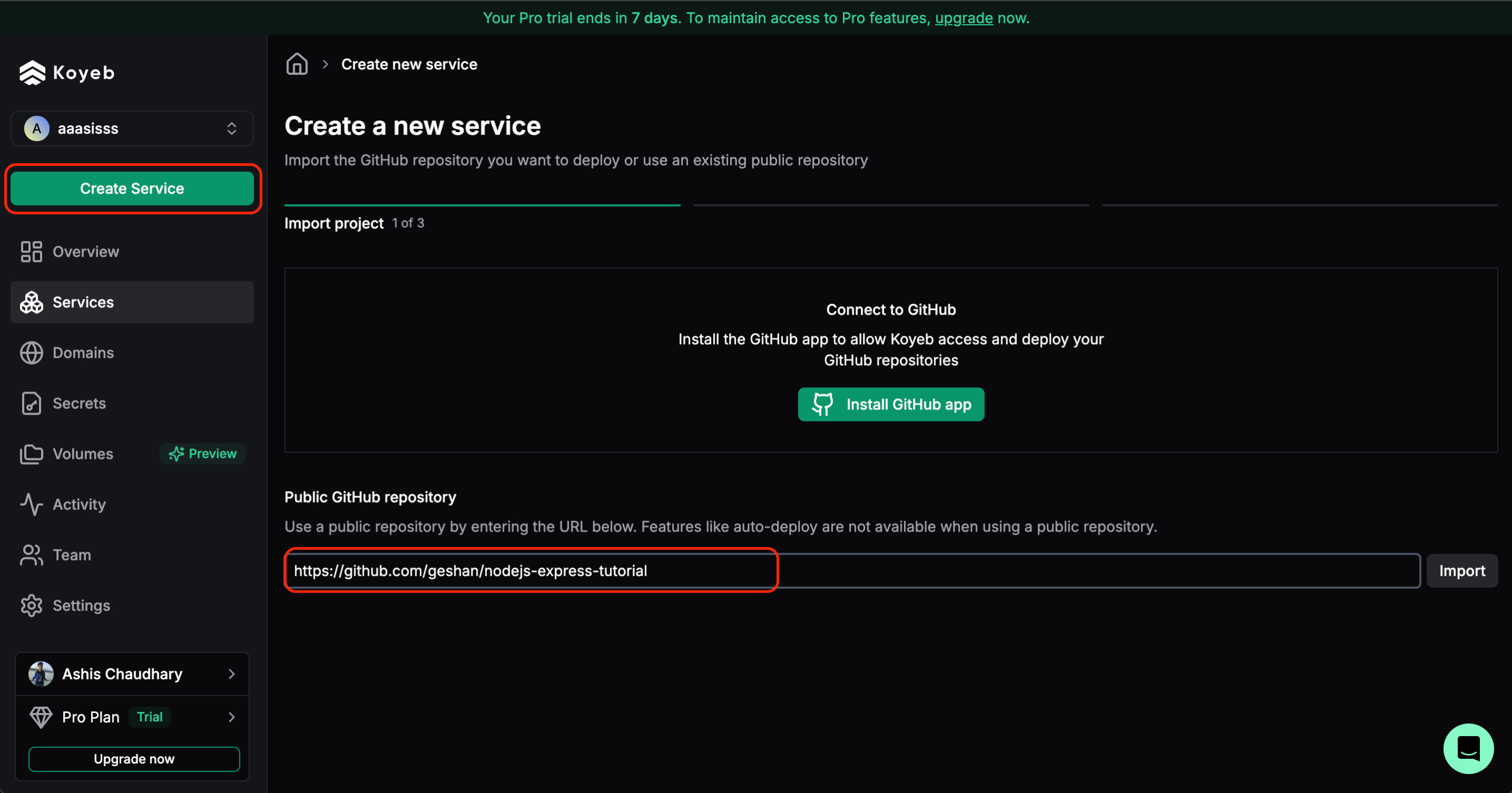 Enter or select repository source
