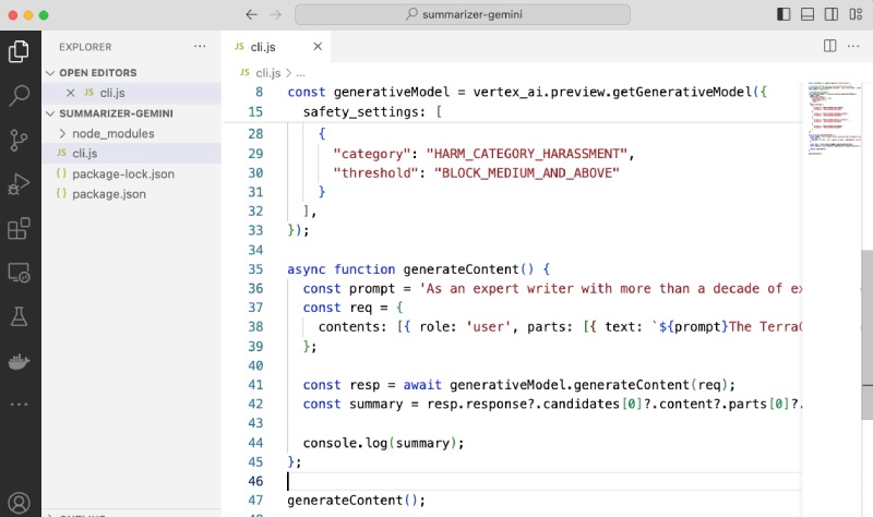 File structure for cli.js in VS Code