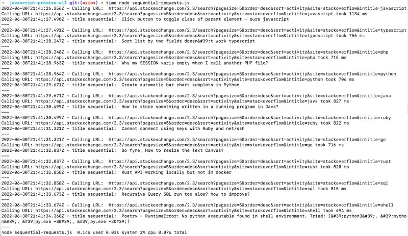 Javascript sequentially calling API endpoints