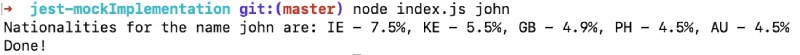 Jest mock implementation example run for name and nationalities guesser script