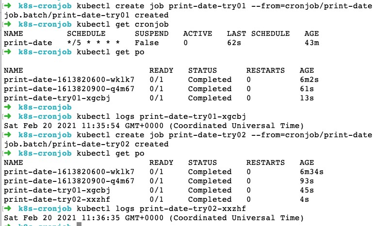 Kubernetes cron job a demo for create job which is very useful for testing cron jobs