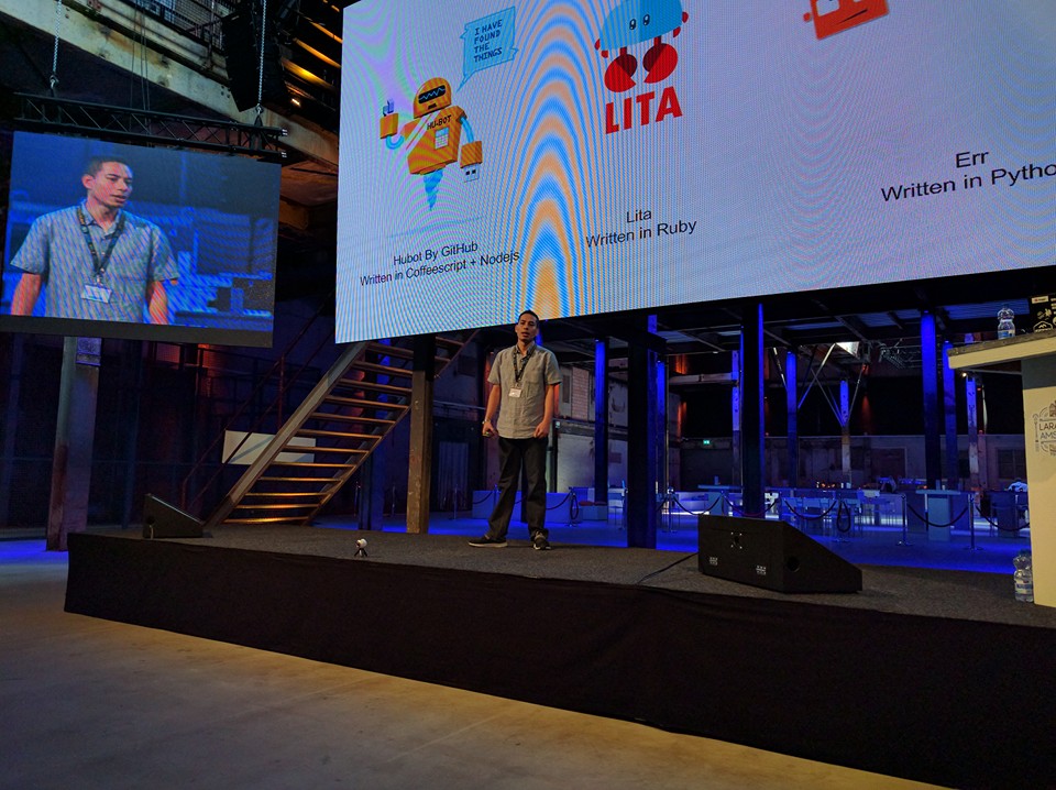 Me talking about Chatops at Laracon EU 2016