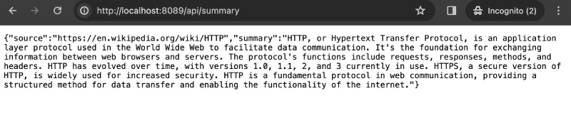 Summarzer API running with Nginx and Docker compose with reverse proxy to a Node.js app